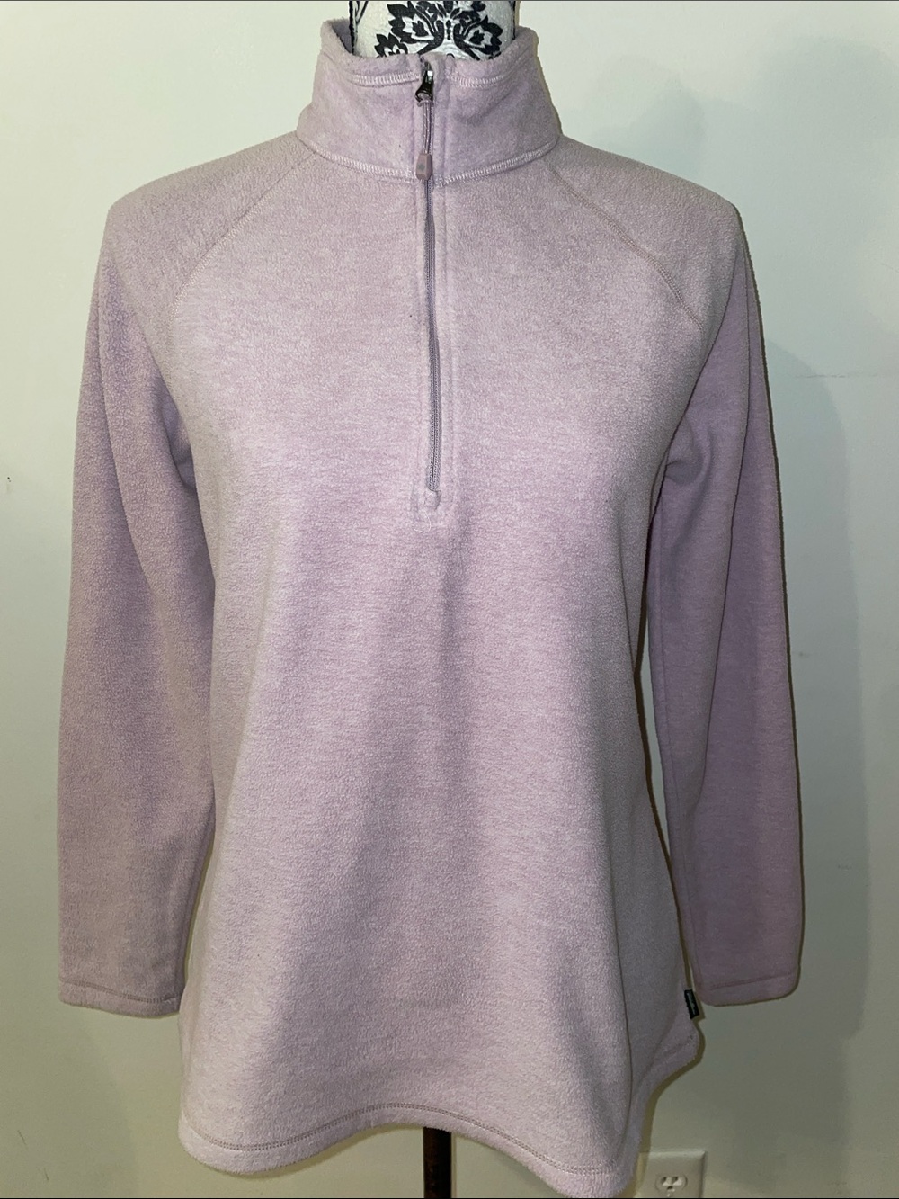 Eddie Bauer Lavender Quarter Zip Fleece Pullover Size Small